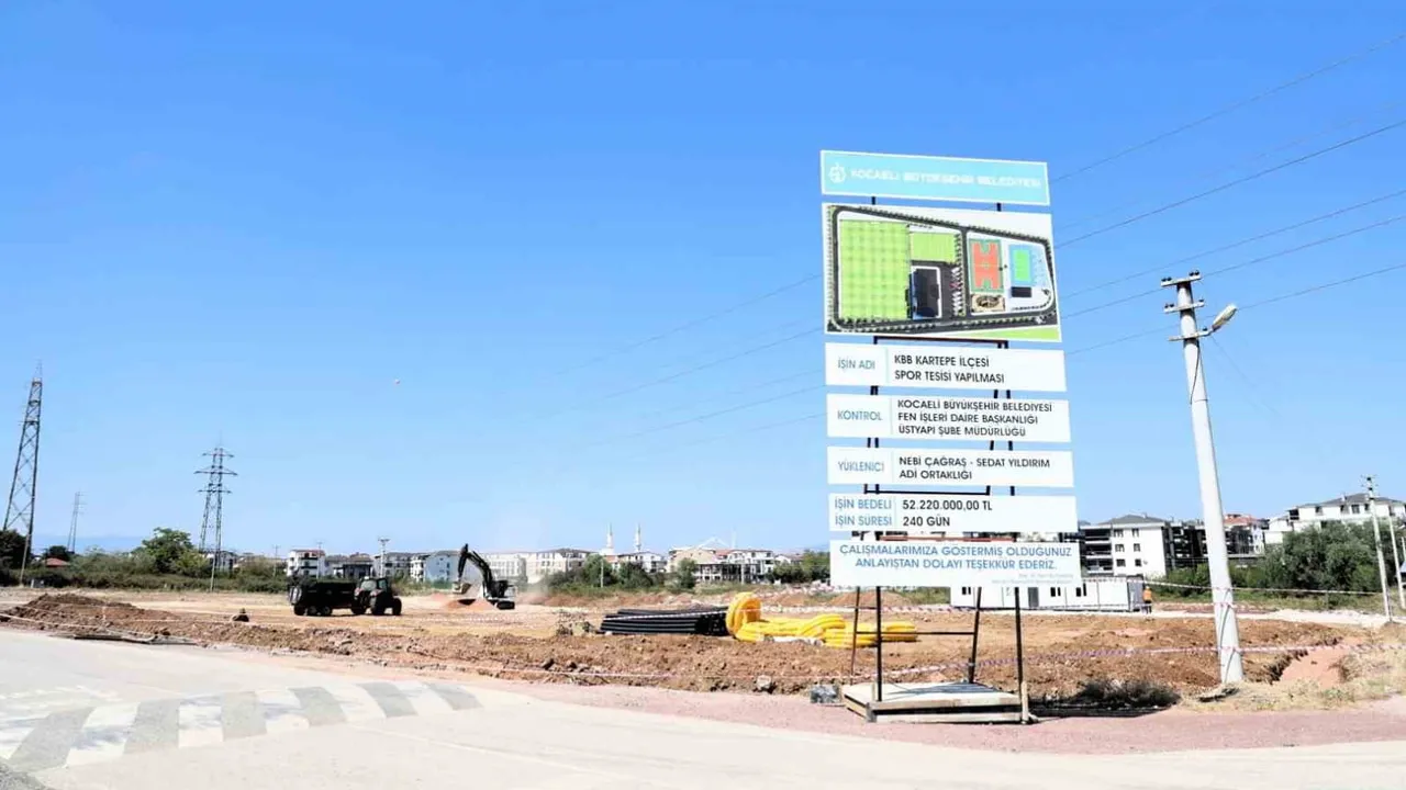 Kartepe'ye kapsamlı spor kompleksi: çok branşlı sahalar ve yeşil alan