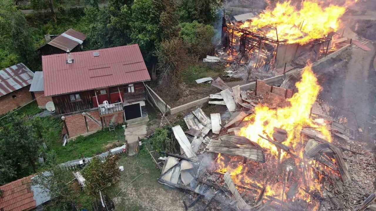 Kastamonu'da rüzgârın taşıdığı alevler köyü vurdu, 9 ev küle döndü