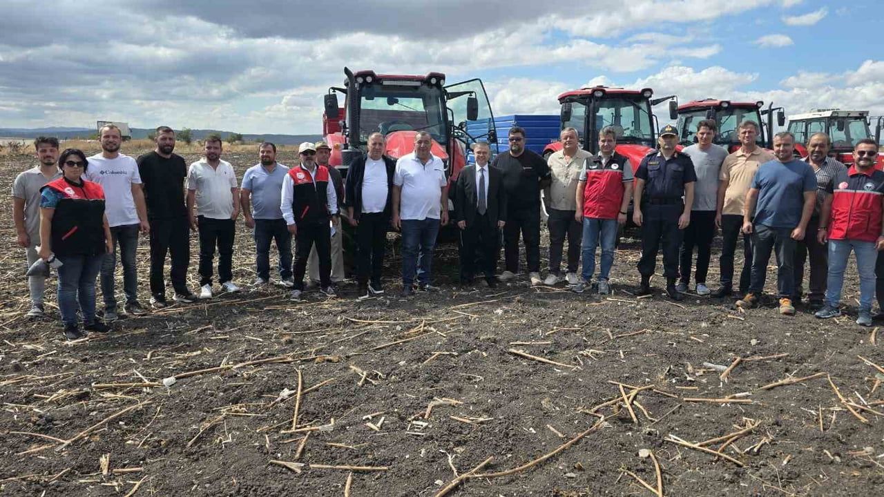 Kaymakam tarlada omuz verdi: Beyköy'de ayçiçeği hasadına katıldı