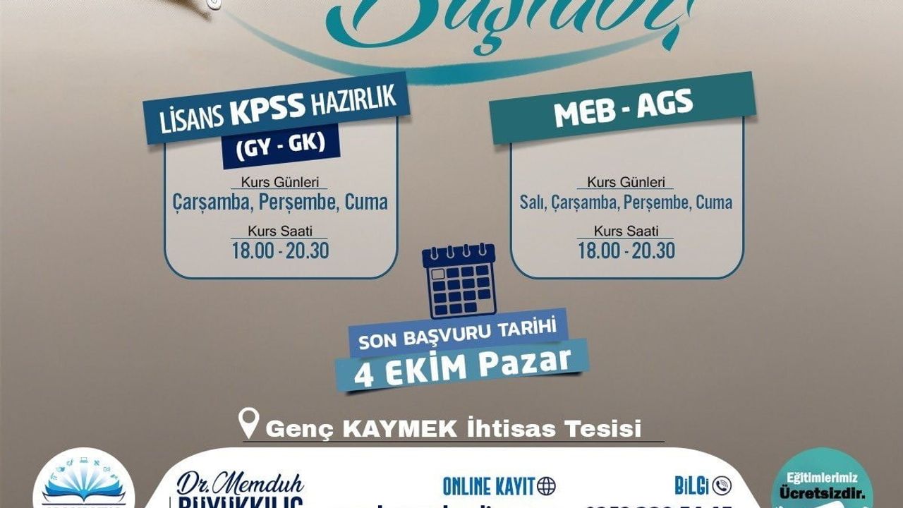 Kaymek'ten sınav hazırlığına destek: KPSS ve MEB-AGS kursları ücretsiz
