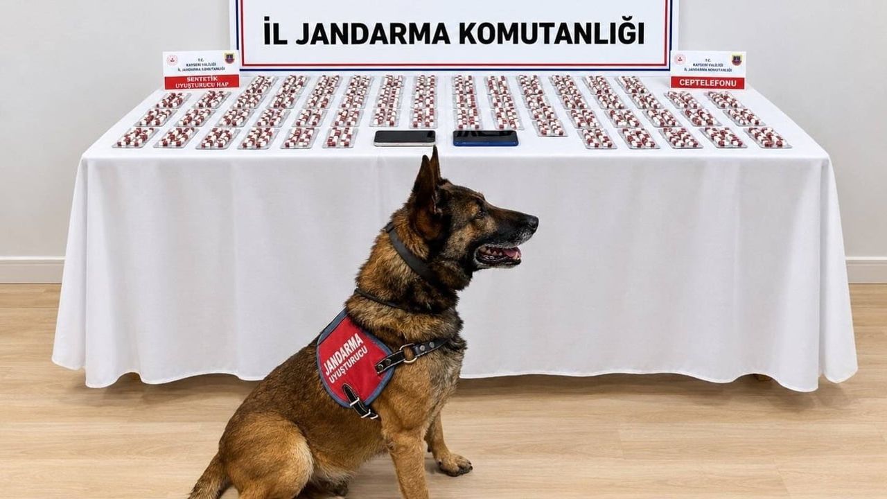 Kayseri'de jandarmanın durdurduğu araçta 1.081 sentetik hap ele geçirildi