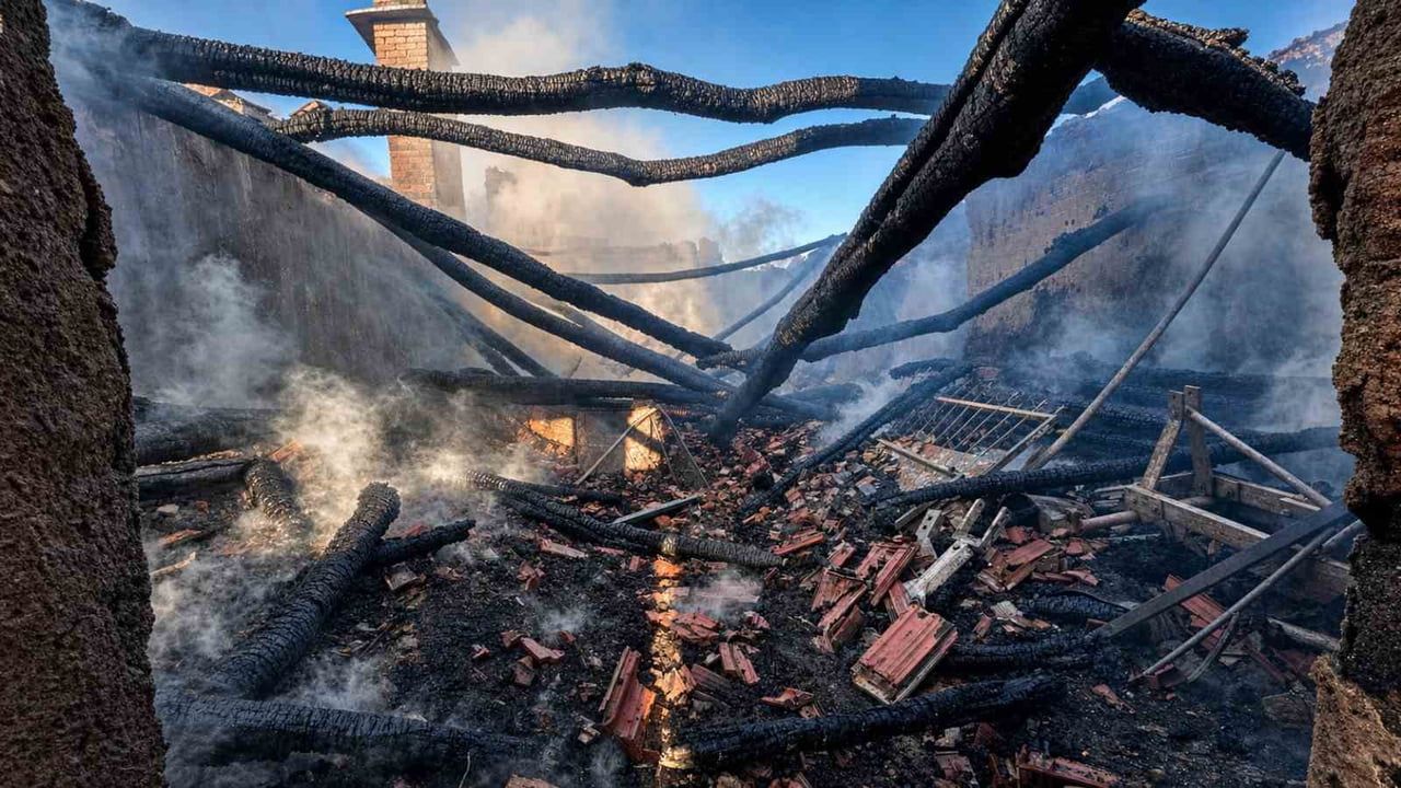 Kırıkkale'de kerpiç bağ evindeki yangın samanlığa sıçradı