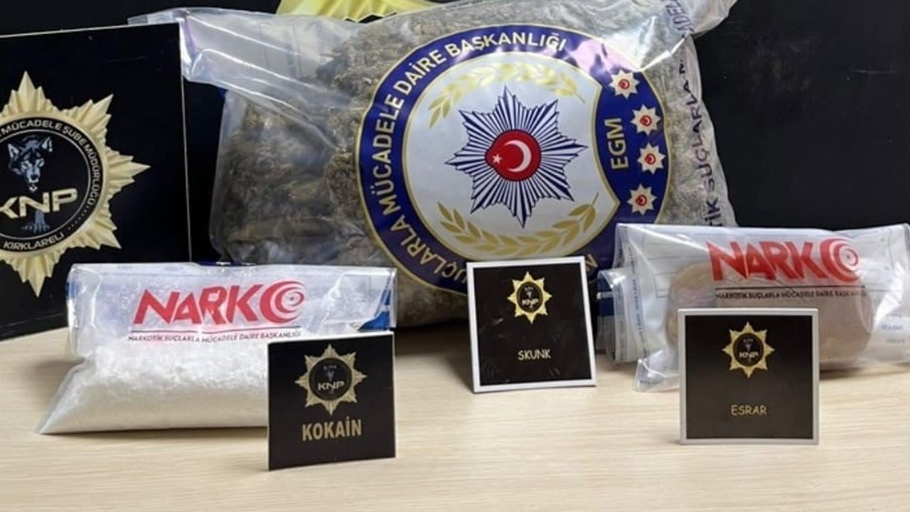 Kırklareli'de skunk, kokain ve toz esrar ele geçirildi: iki kişi tutuklandı
