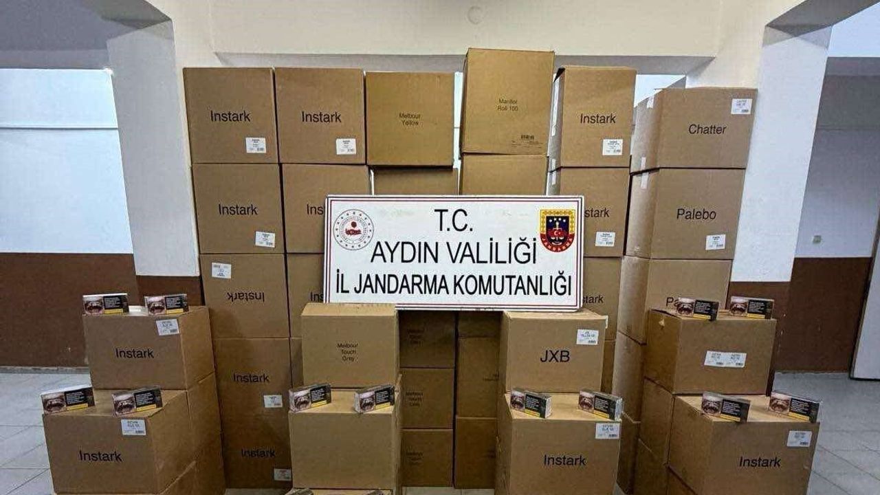 Köşk'te yol uygulamasında faturasız 630 bin makaron ve 87,5 kg tütün ele geçirildi