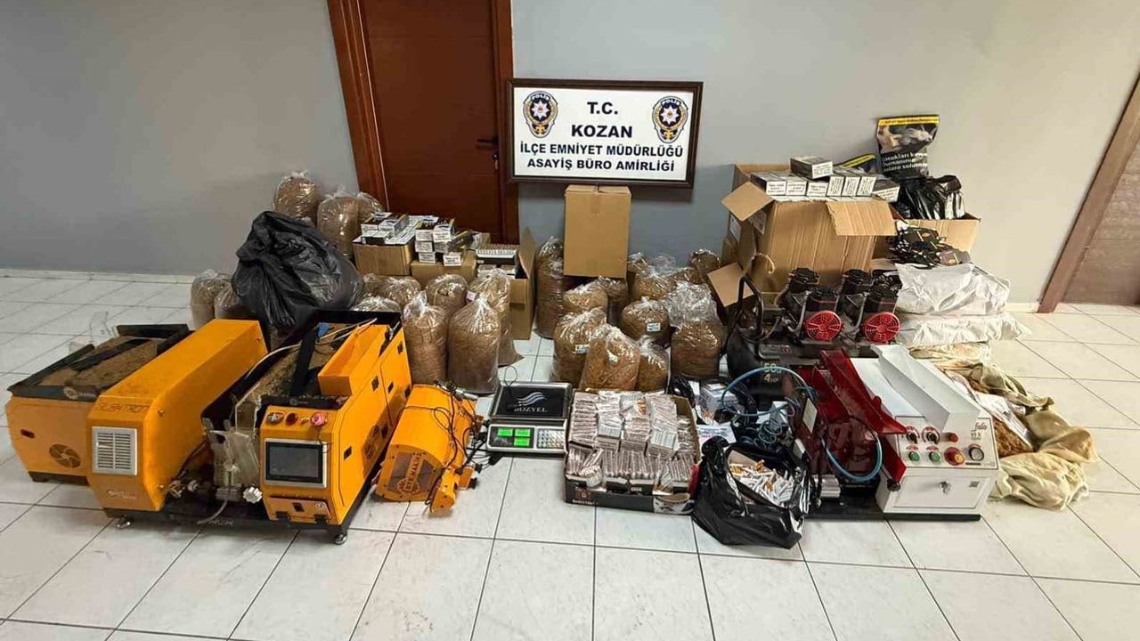 Kozan’da 'Kozan’a Güven' uygulamasında 3 makine, 198 kg tütün ve 44 bin 300 sigara ele geçirildi