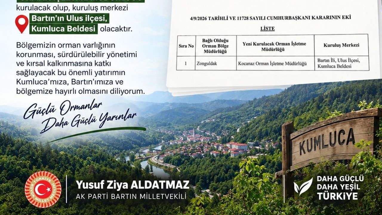 Kumluca'nın 66 yıllık bekleyişi sona erdi: orman işletme müdürlüğü kuruldu