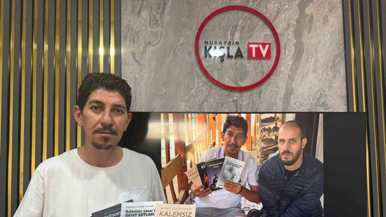 Mardin'den Bitlis'e tamir için giden usta, burnuyla yazan gencin kitaplarındaki azmi gördü