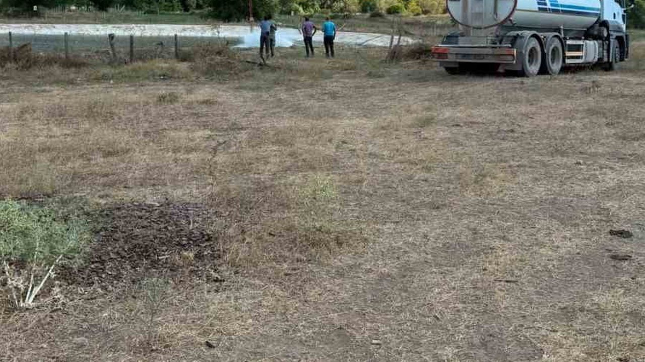 Nergis göleti yangınla mücadelede kentin önemli destek noktası oldu