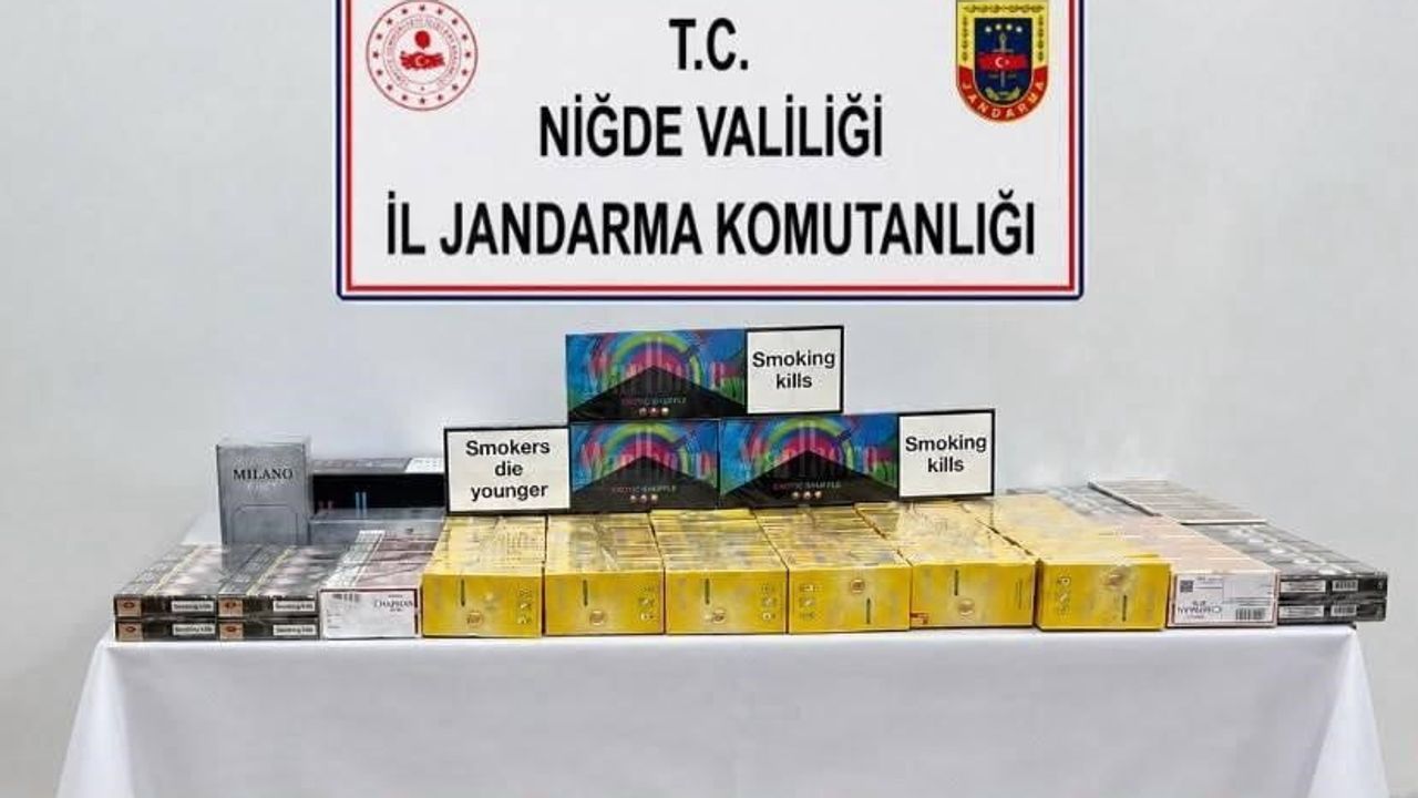 Niğde otoyolunda bandrolsüz sigara operasyonu
