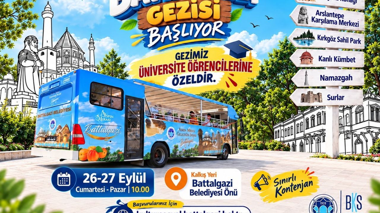 Öğrenciler Battalgazi'nin tarihini üstü açık otobüsle keşfedecek