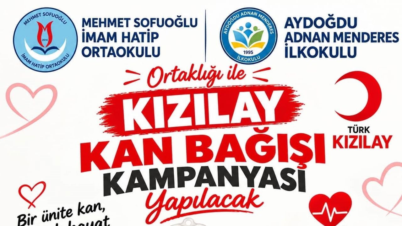 Okul bahçesinde hayat için kan bağışı kampanyası