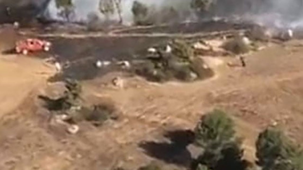 Orhaneli'de orman yangınıyla kesintisiz müdahale