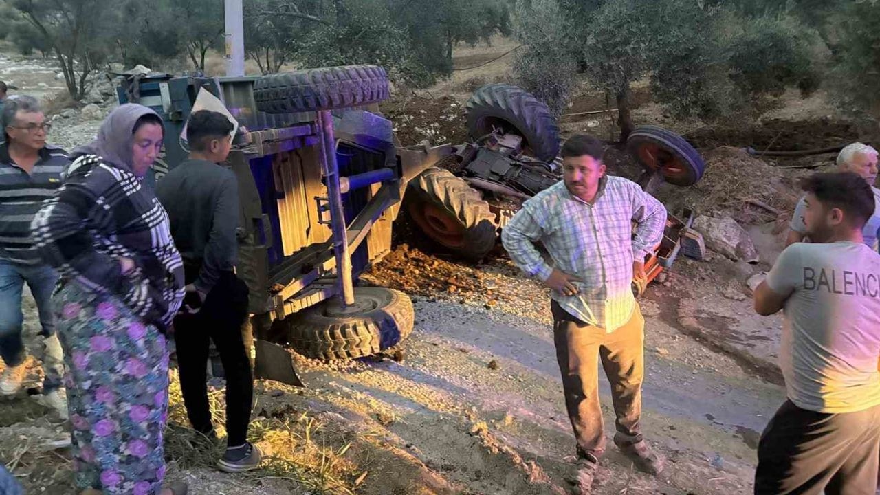 Patika inişi sırasında Bozdoğan'da traktör devrildi