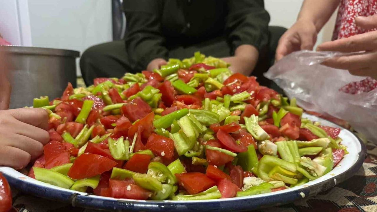 Patnos'ta yaz bereketi kış sofralarına hazırlanıyor