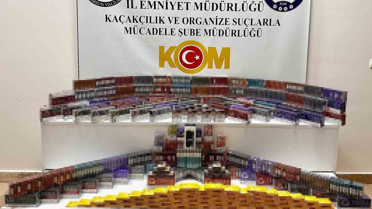 Samsun'da kaçak tütün operasyonunda binlerce ürün ele geçirildi