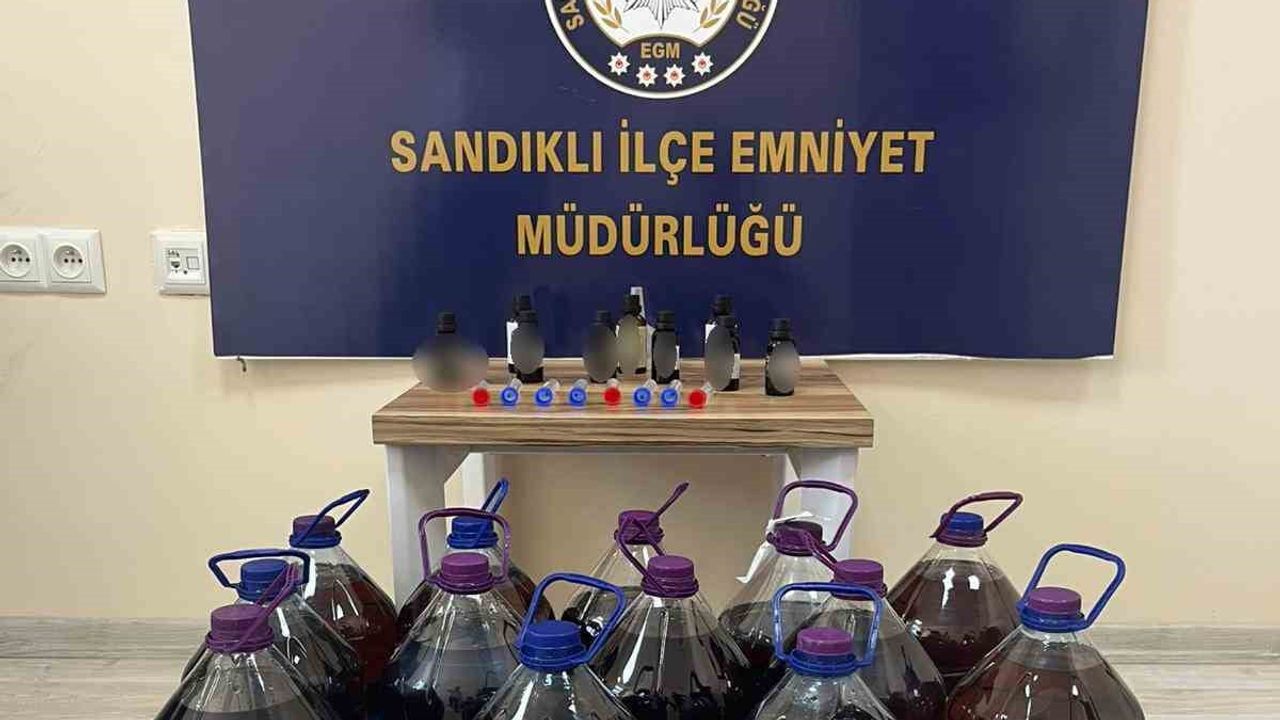 Sandıklı'da sahte içki atölyesi deşifre edildi