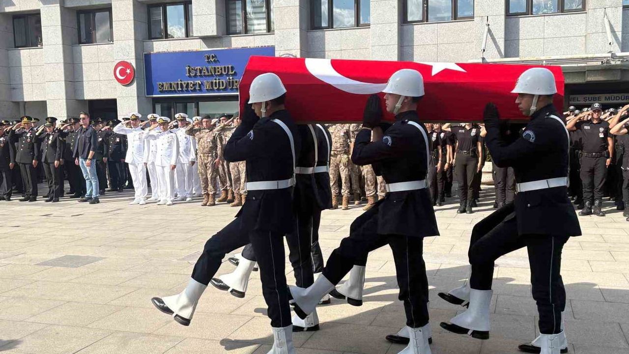 Şehit polis memuru için İstanbul'da son görev töreni