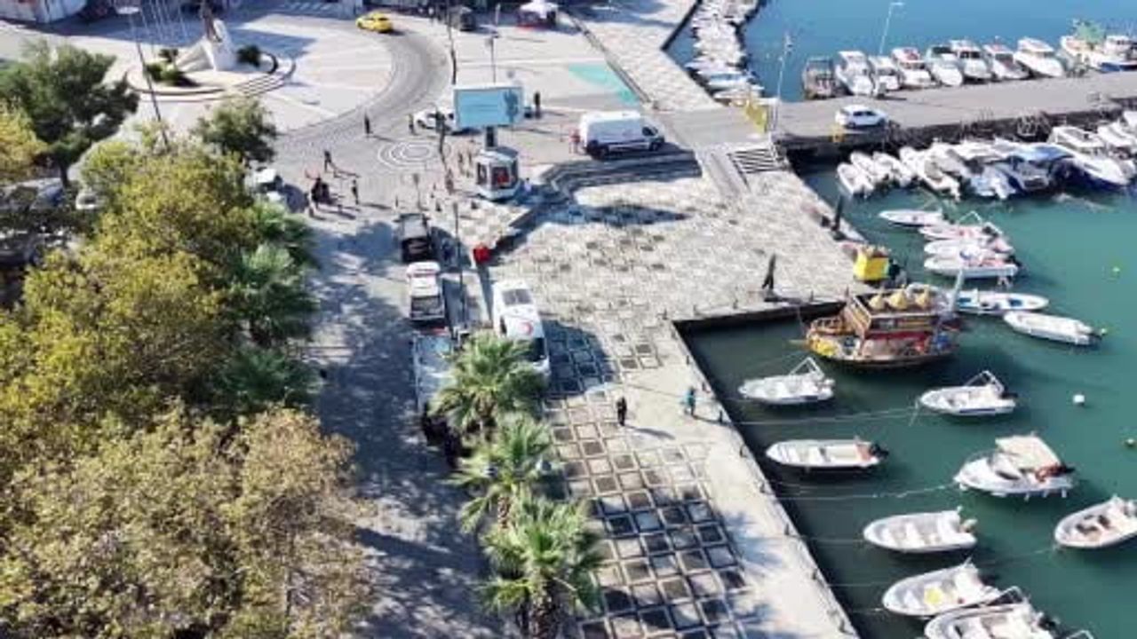 Silivri limanında arama kurtarma hazırlığı drondan görüntülendi