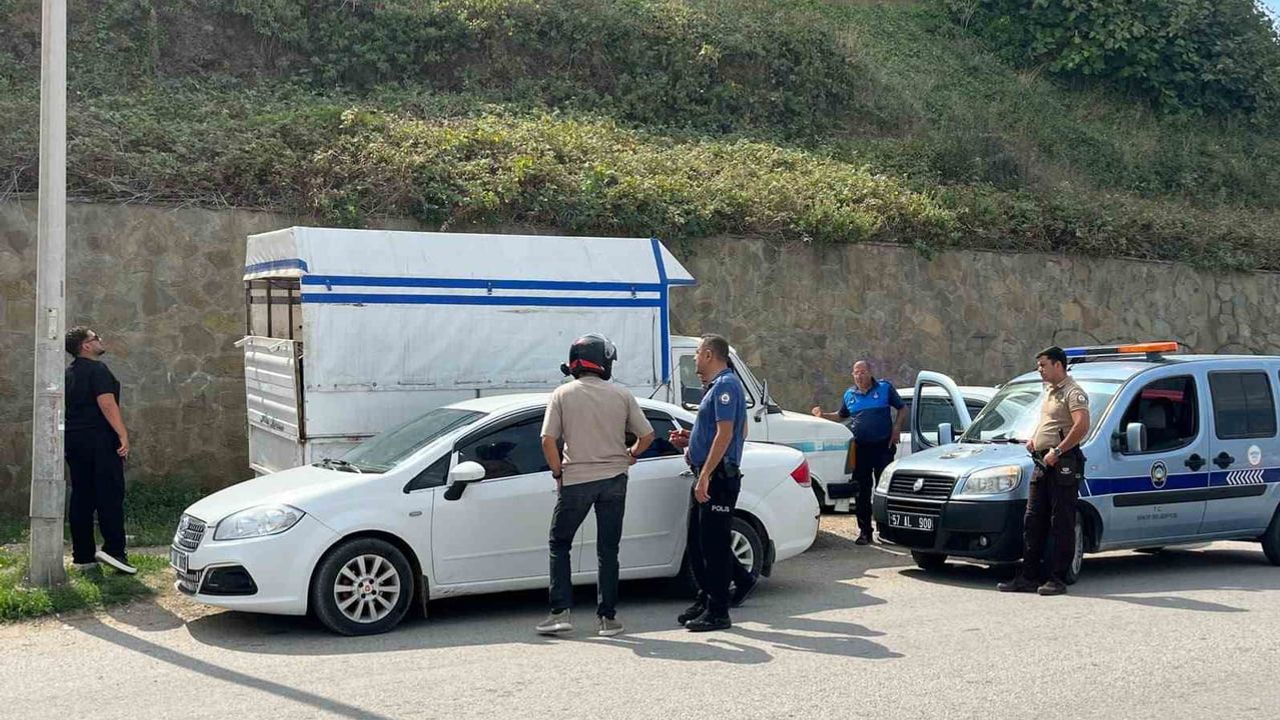 sinop'ta belediye tabelasını alan kişi ifadeye götürüldü