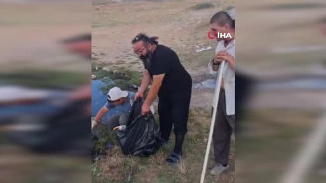 Sivas köyünde gölet temizliğiyle farkındalık oluşturuldu