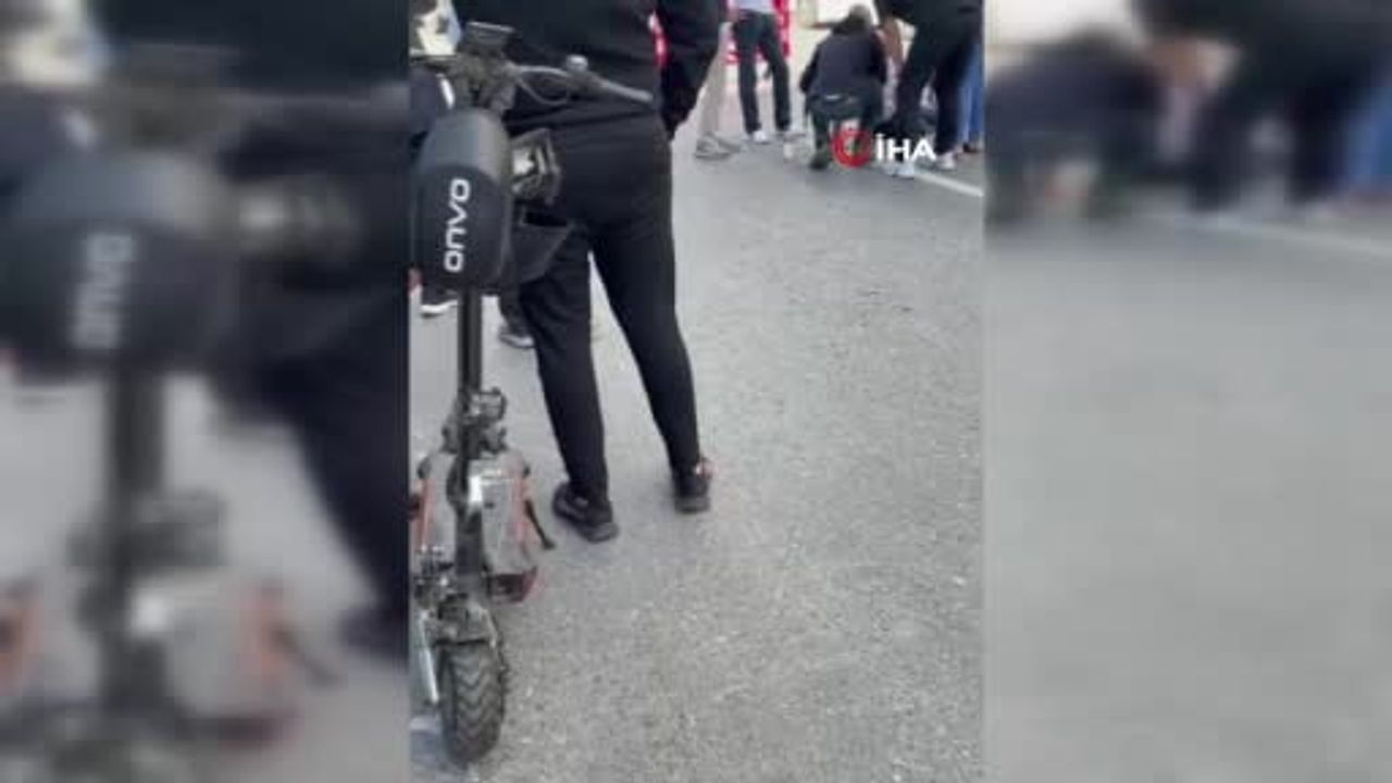 Sultangazi'de Atatürk Bulvarı'nda elektrikli scooterın çarptığı yaya hastaneye kaldırıldı
