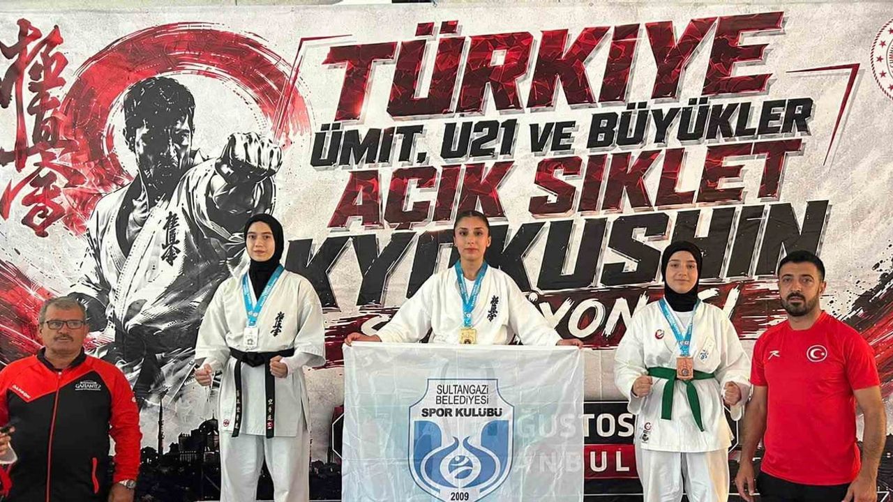Sultangazi'nin genç yıldızları kyokushinde 7 madalyayla döndü