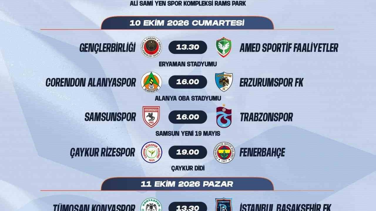 Süper Lig’de 7-16. hafta programı açıklandı: derbi tarihlerinde değişiklik