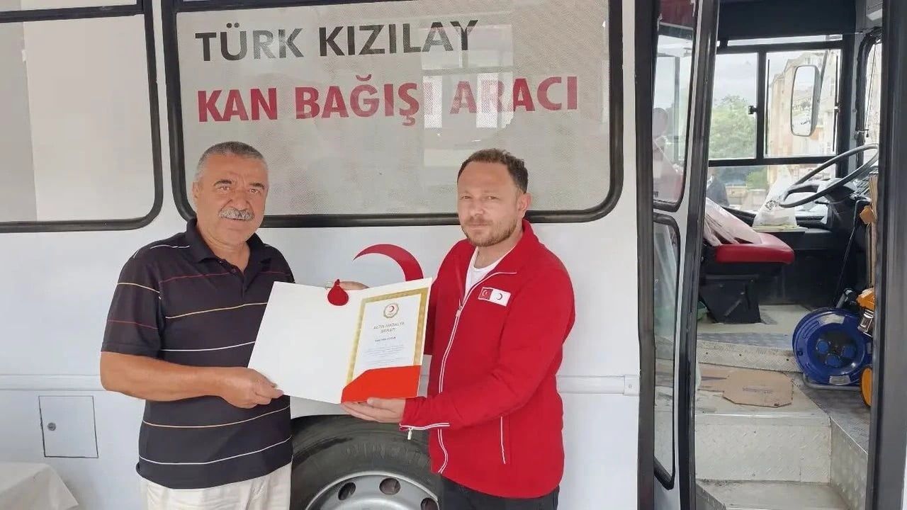 Sürekli bağışıyla topluma örnek oldu: boyabatlıdan 38. kan bağışı