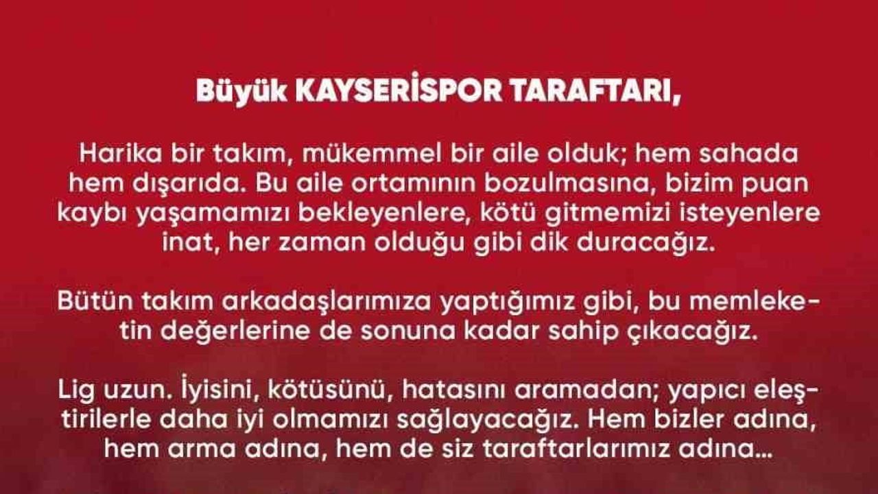 Takım içinde birlik çağrısı: Benhur Keser Talha Sarıarslan'ın yanında