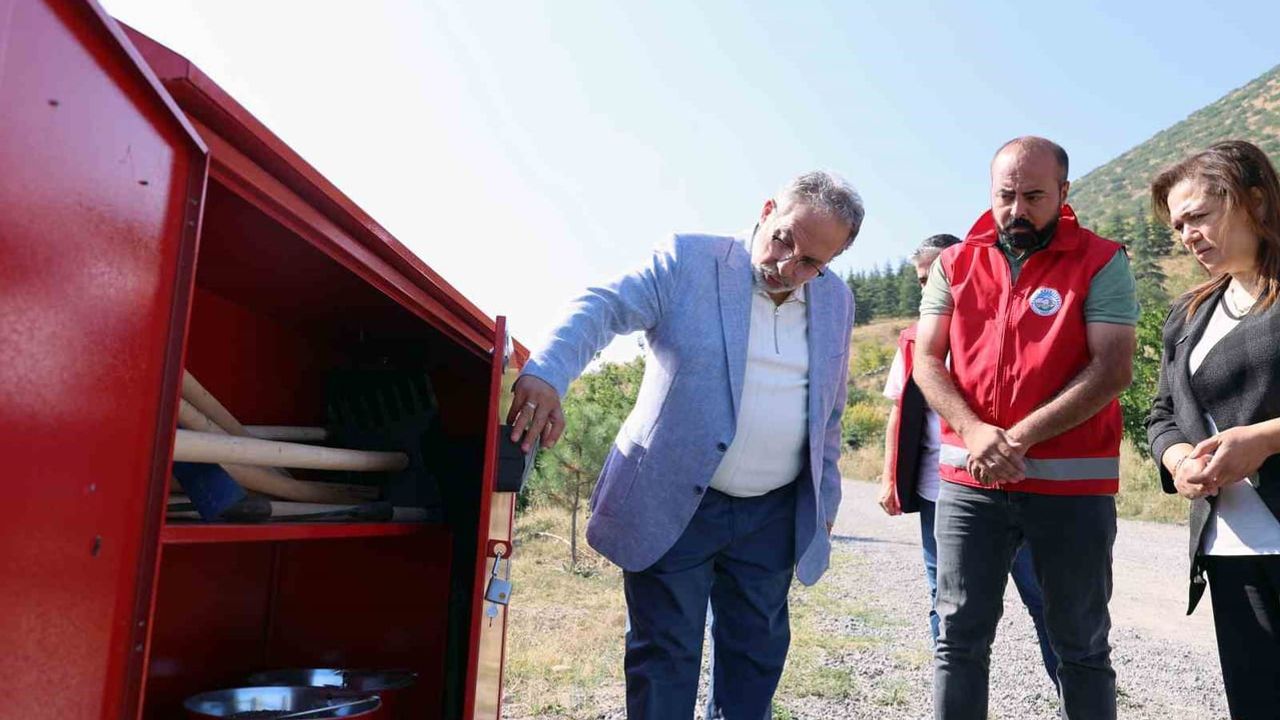 Talas'ta Ali Dağı'na kurulan yangın kalkanı ilk müdahaleyi hızlandıracak