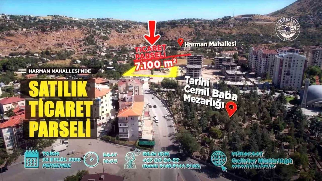 Talas'ta tramvay son durağı yakınında 7 bin 101 m² ticaret alanı ihaleye çıkıyor