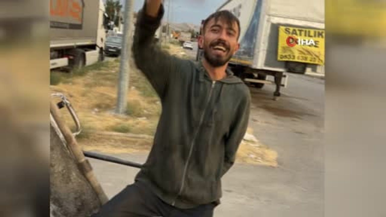 Tamir edilen kamyonda şarkılı test sürüşü Sivaslıları güldürdü