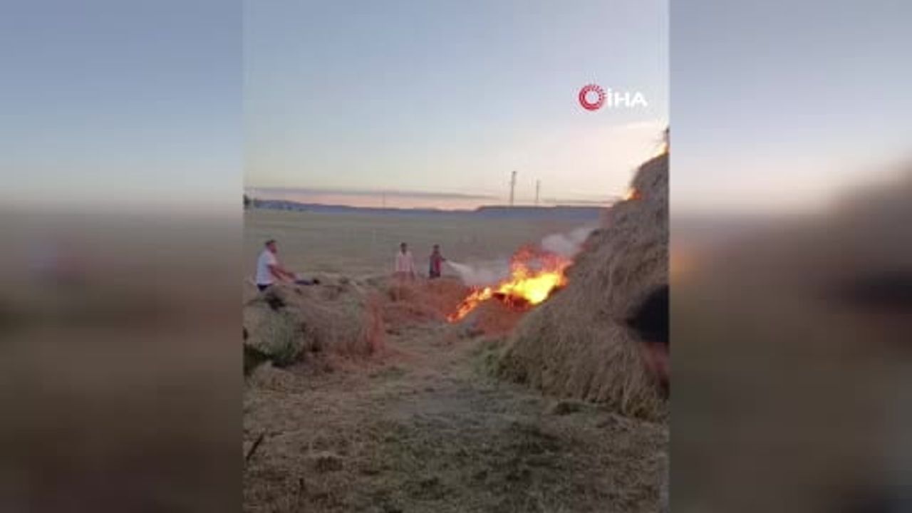 Tekman'da ot balyası yangını: 700-800 balya zarar gördü, jandarma inceleme başlattı