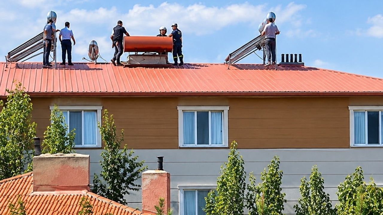 Tercan'da çatıda kriz: ekiplerin ikna çalışmasıyla kişi indirildi