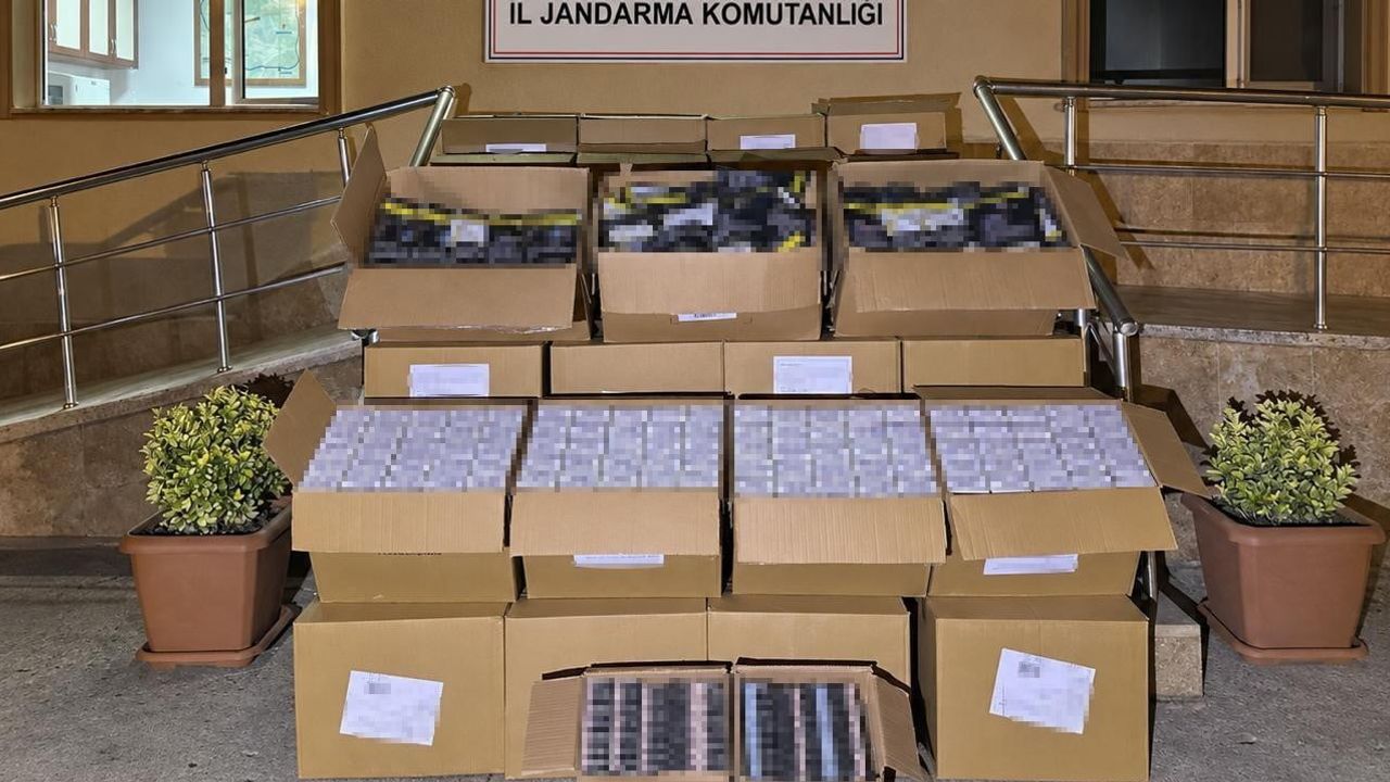 Tokat'ta jandarmadan denetim: araçta 600 bin bandrolsüz makaron ve kaçak tütün ürünleri çıktı