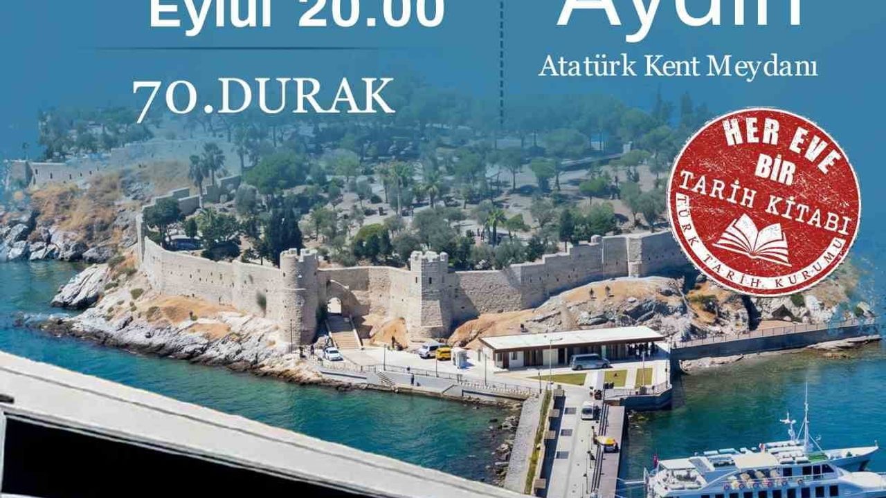 Türk Tarih Kurumu'nun mobil kitap mağazası Aydın Kent Meydanı'nda