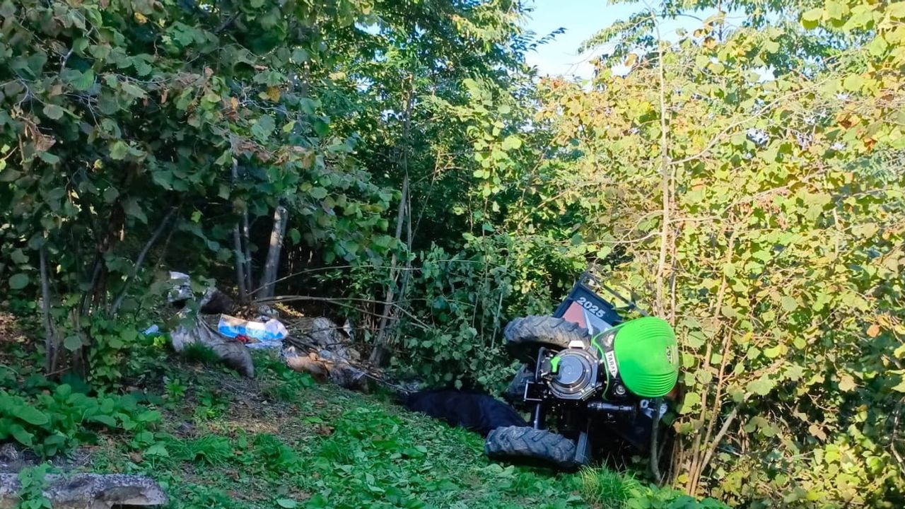 Ünye'de tarım aracı devrildi: sürücü yaşamını yitirdi