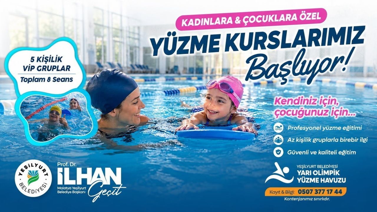 Yeşilyurt'ta kadın ve çocuklara özel yüzme eğitimi başlıyor