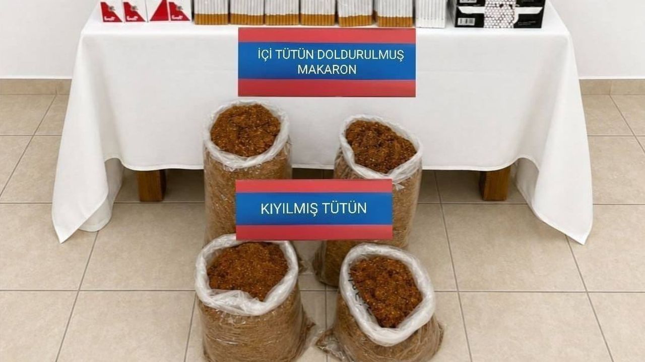 Yozgat'ta iki ilçede düzenlenen operasyonda 12 bin 160 makaron ve 44 kilogram kıyılmış tütün ele geçirildi