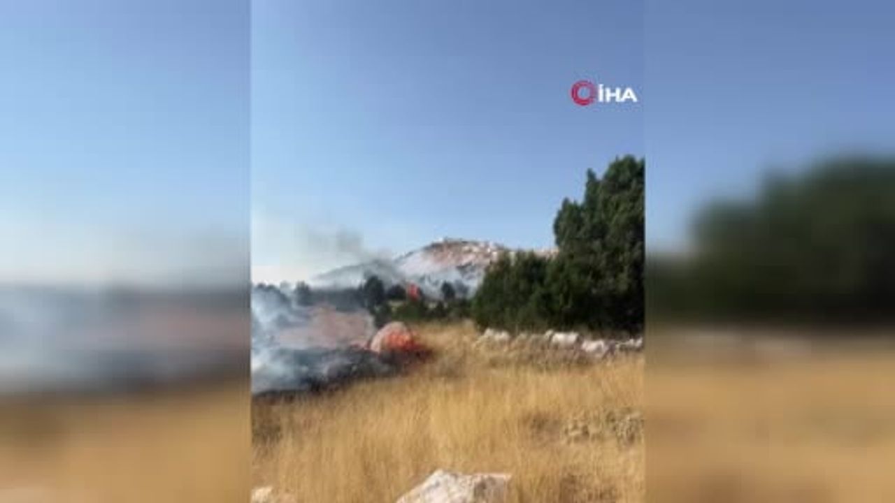 Zorlu arazide çıkan ardıç yangını 6 saatte kontrol altına alındı