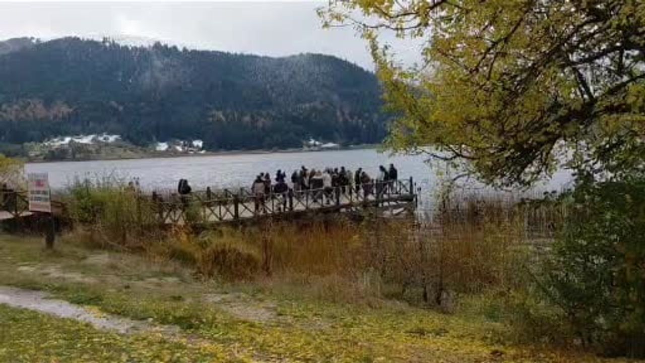 Abant'ta ekimde iki mevsimin buluşması