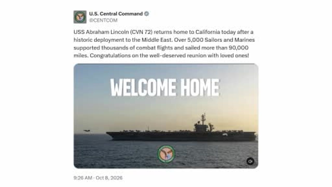 Abraham Lincoln 322 günlük görev sonrası San Diego'ya döndü, mürettebatta gerilim