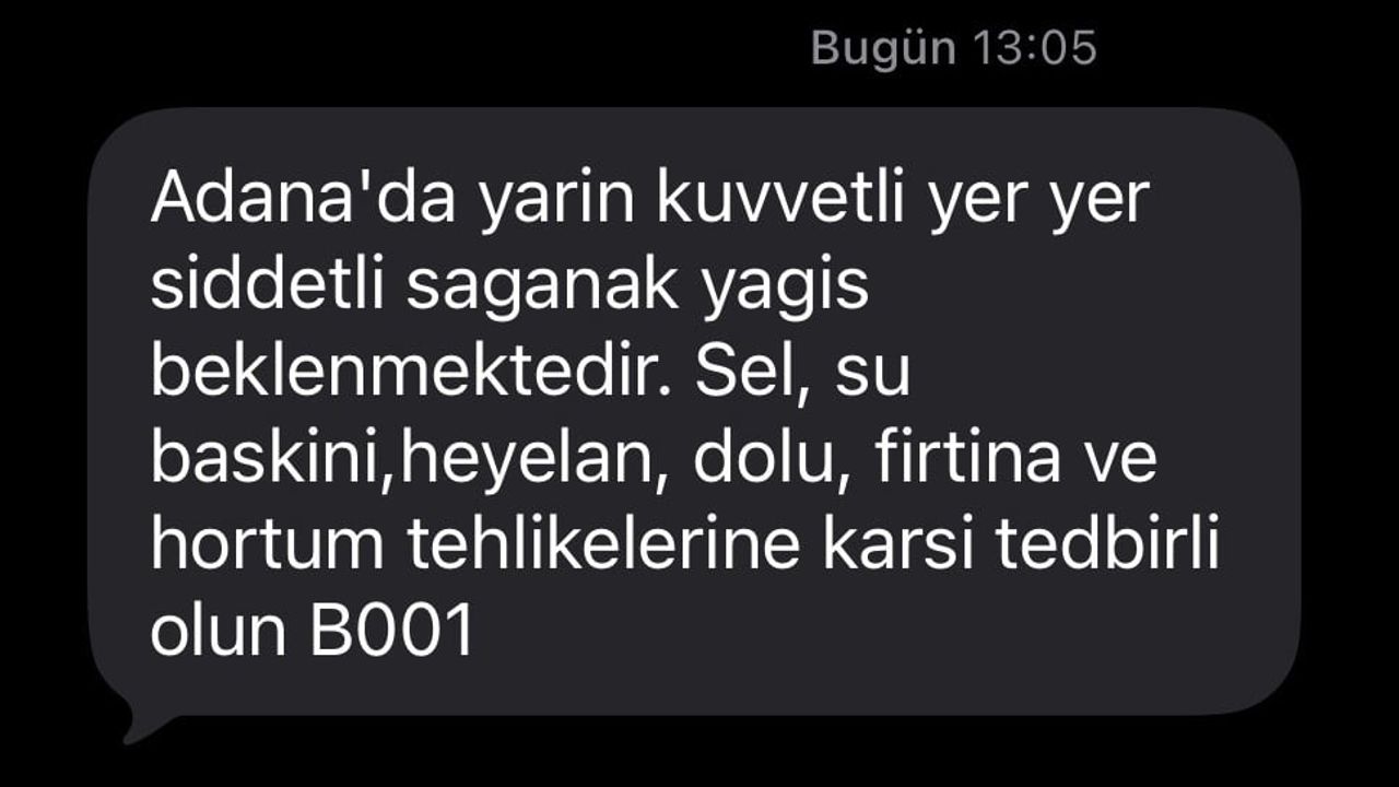 AFAD'tan Adana'ya ani sel uyarısı: vatandaşlara tedbir çağrısı