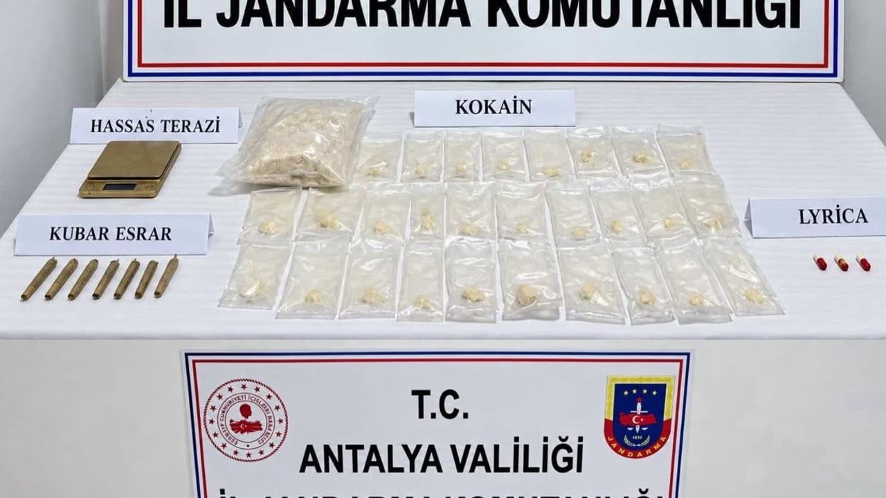Antalya'da uyuşturucu ağı çökertildi: 3 kilogram kokain ve 101 kök skunk