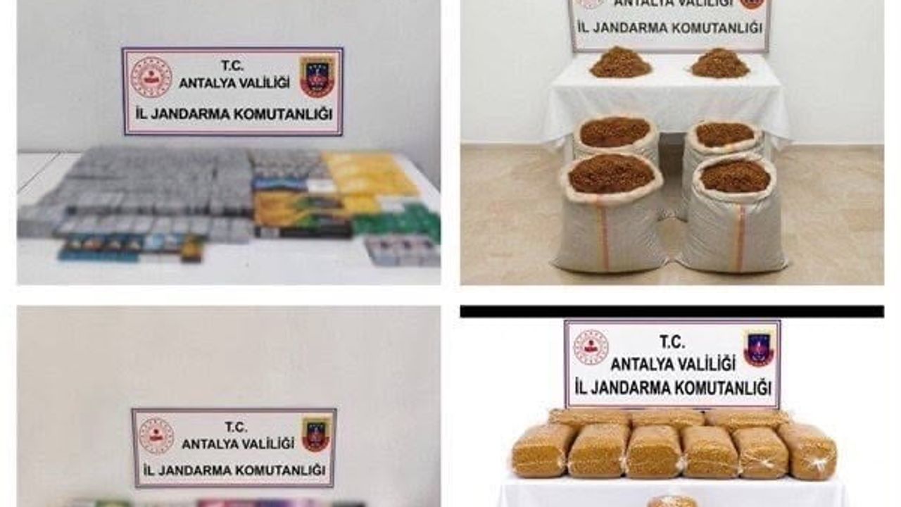 Antalya ilçelerinde jandarma kaçak tütün ağını hedef aldı