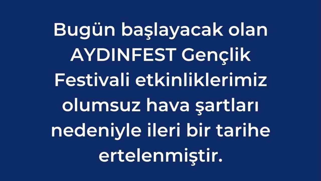 Aydınfest gençlik festivali ertelendi