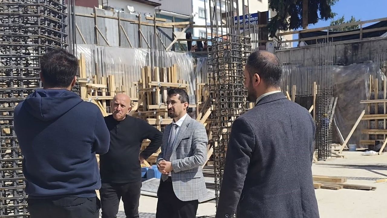 Aydıntepe merkez cami inşasında son aşamaya hazırlıklar sürüyor