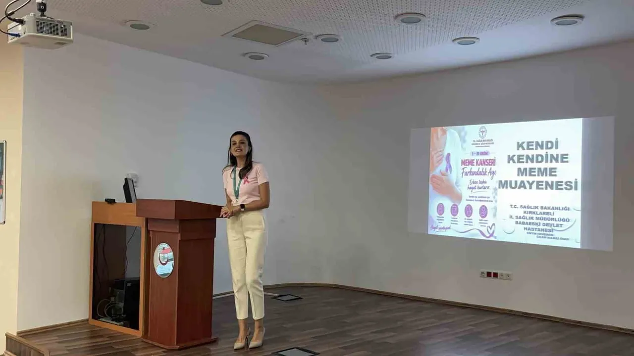 Babaeski'de kadınlara erken teşhis ve kendi kendine muayene eğitimi