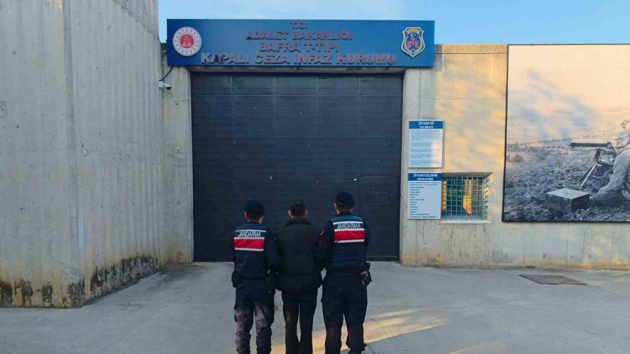 Bafra'da jandarma aranan uyuşturucu ticareti hükümlüsünü yakaladı