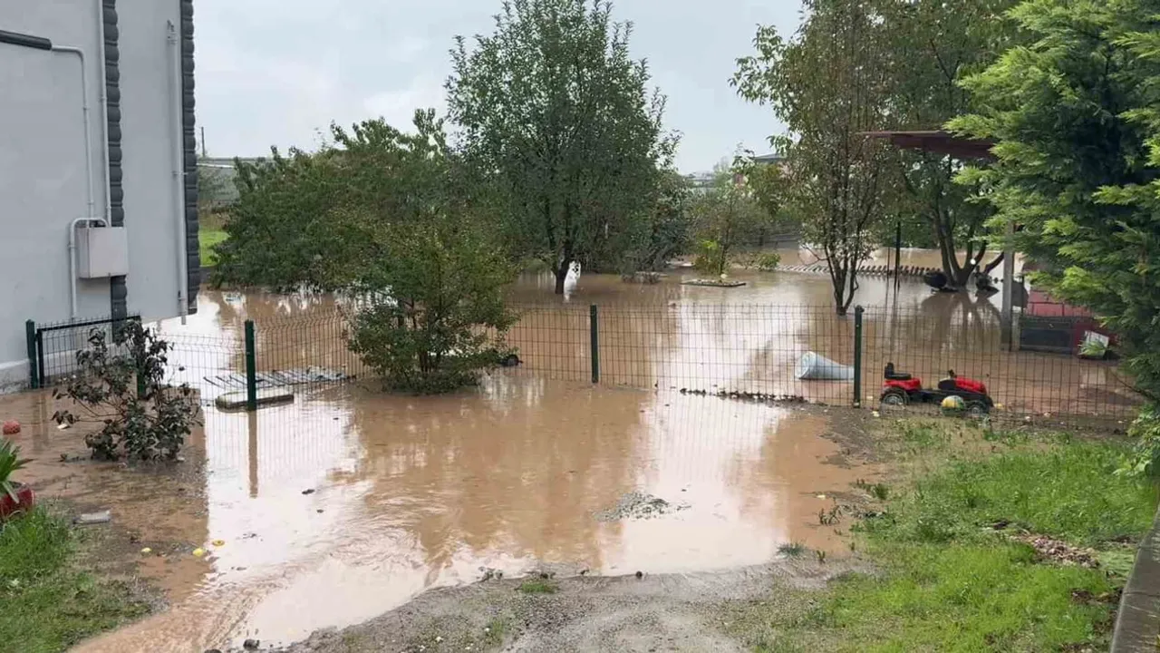 Başiskele’de sağanak yaşamı durma noktasına getirdi: ev, depo ve seralar sular altında